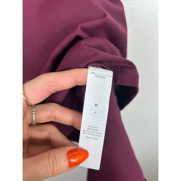 Halara Backless Twisted Cool Touch Active Dress Wine Red Burgundy Holiday Medium - Picture 5 of 8